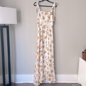 Yellow and white floral maxi dress